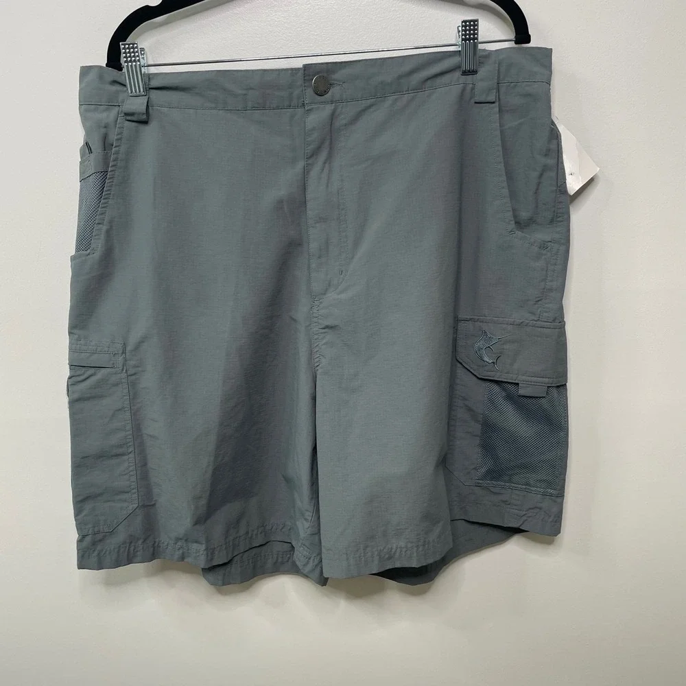 Lot 2 New Reel Legends Mens XL Tarpon Cargo Shorts Bundle Grey Tan Utility Gorp